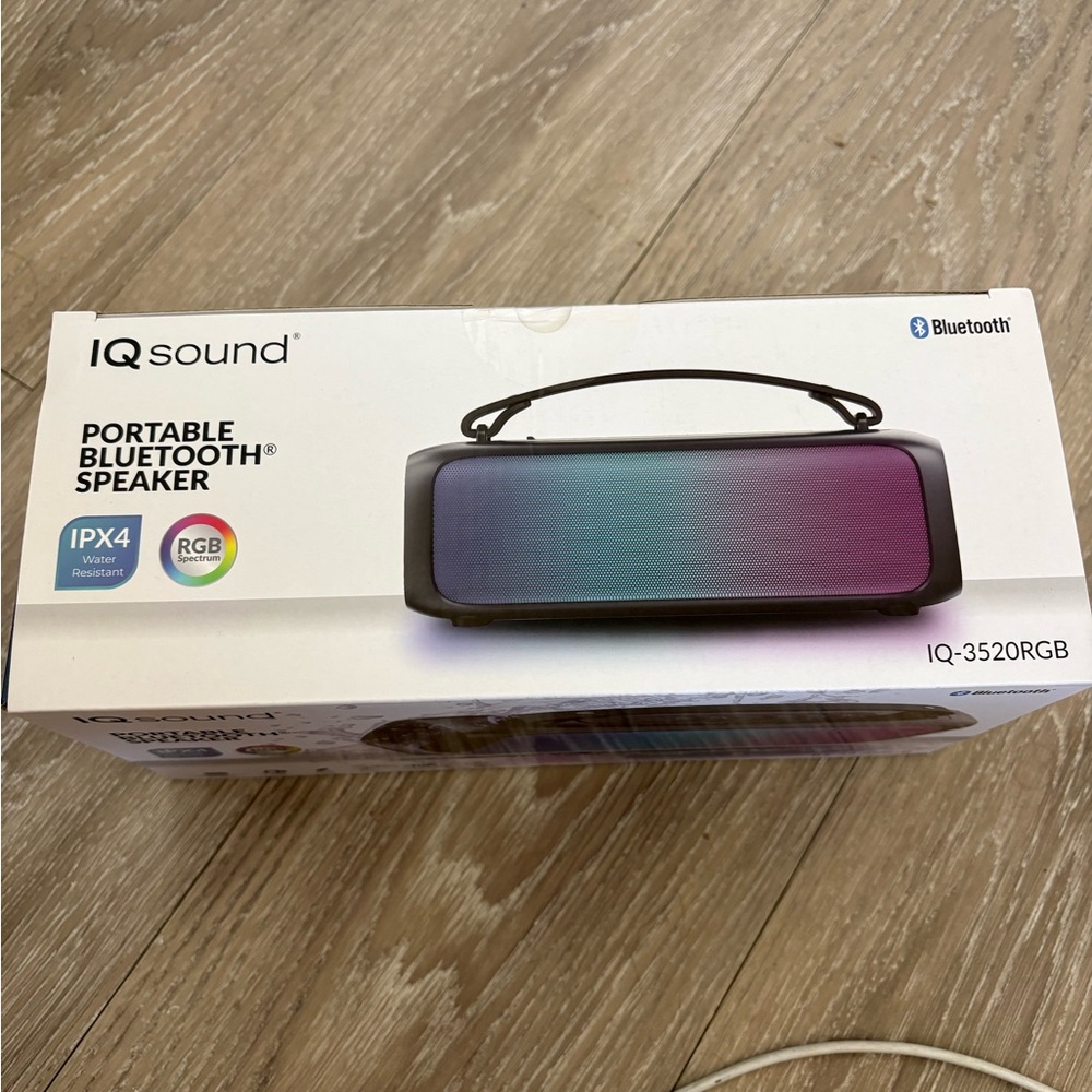 IQ-3520RGB Portable Bluetooth Speaker with RGB Lighting (Black)